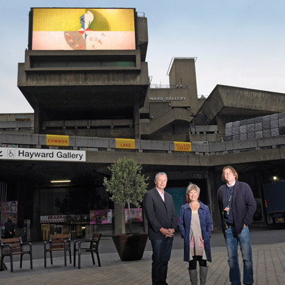 From left, Mike Walker with Martin Professional and Jude Kelly and Eddy Smith from Southbank Centre.