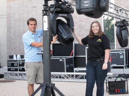 Andrew Latimer and Kelsey Booth, founders of Lighting Audio Video Arts (LAVA).