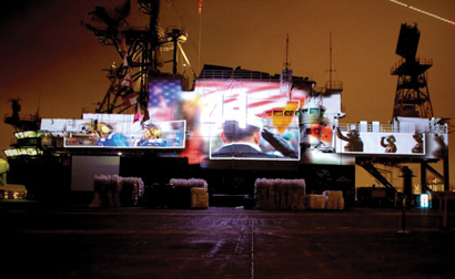 Projection on USS Midway