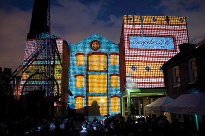 The Projection Studio lights up Diespeker Wharf