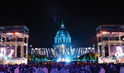 Gallagher Staging’s projection platforms were used for a Red Hot Chili Peppers show at the San Francisco Civic Center.