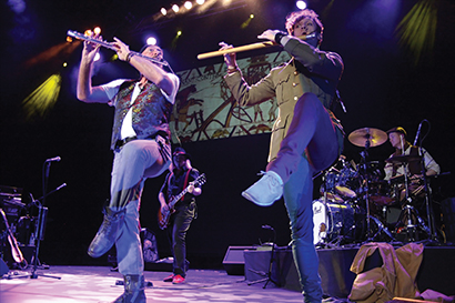 Ian Anderson, left, performing with his new band mates on TAAB2