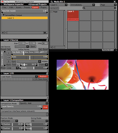 To use Siphon, place a media file in the media bin inside VDMX…