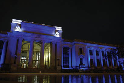 HOK and Cine Services will help ensure that the exterior of the Missouri History Museum once again lights up blue using Rosco color filters on April 2.