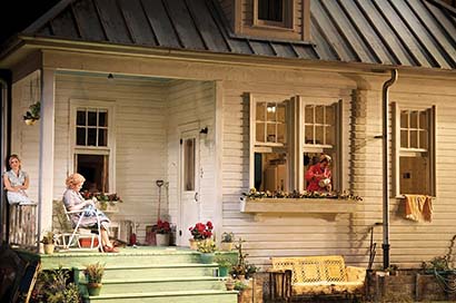 Texture and clutter add realism and grit to the set for Picnic on Broadway. All photos by Joan Marcus