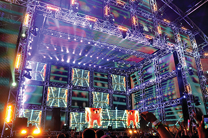 Bassnectar in the EDM-centric Sahara Tent. Photo by Ian Bislon