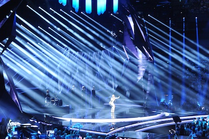 Lighting for Norway's Margaret Berger at Eurovision.