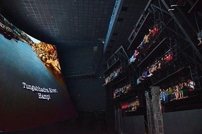 At Adlabs Imagica near Mumbai, five Christie Roadster S+22K-J projectors beam imageray onto a 90-feet wide screen.