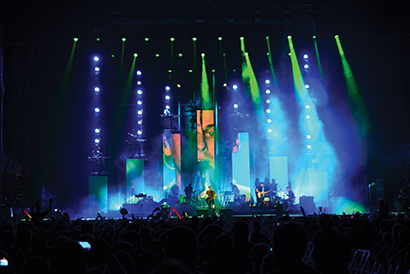 Foster the People's stage at the Firefly Festival had seven towers. Photo by Mat Stovall