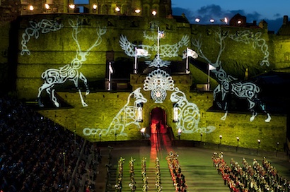 One of the Tattoo's projections featuring Celtic animals.