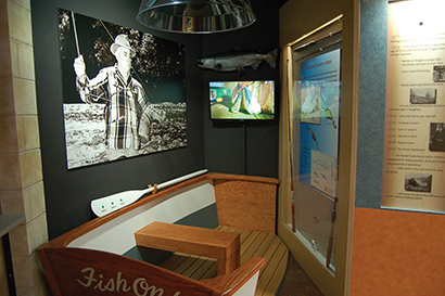 The Luhr Jensen & Sons exhibit at the History Museum of Hood River County includes an AV system with Alcorn McBride gear.