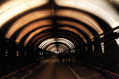 Rafael Lozano-Hemmer’s “Voice Tunnel” art installation