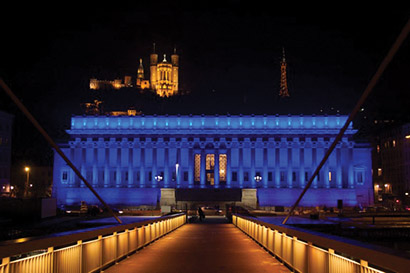 Palais de Justice in Lyon, France Lit with Ayrton Arcaline and IceColor LEDs