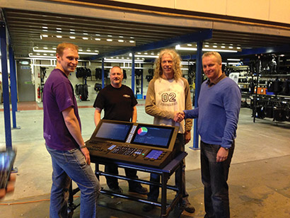 Pictured here are, from left, BRB’s deputy head of lighting Andy Wilson, senior lighting technician Chris Hooley, head of lighting Johnny Eyre and Paul Lucas, business development manager at Stage Electrics.