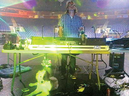 Greg Ellis with pet Silas. Photo by Kristina Zelisko.