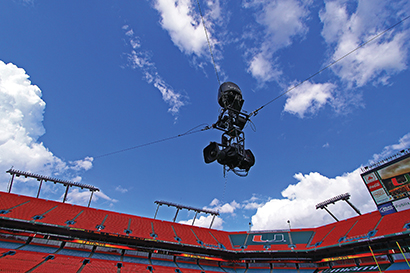 Skycam technology is backed by a skilled crew along with computer technology. Image courtesy of Skycam LLC