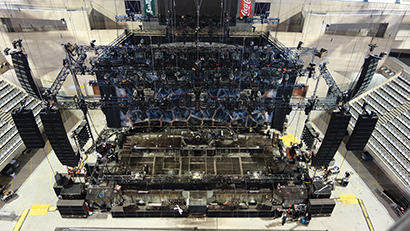 Rammstein toured with big rigs supported by Eilon Engineering Ron StageMaster wireless system for the Made in Germany tour. Dart Rigging supported the tour.