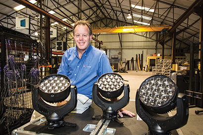 Ray Ziegler of RZI Lighting in New Orleans with GLP lighting fixtures