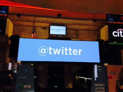 Pete's Big TVs supplied the LED video display for Twitter's IPO launch day.