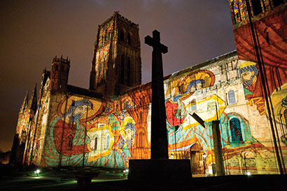 Ross Ashton and The Projection Studio Illuminate Durham Cathedral with Large-Format Projection Artwork; Mathew and Cross