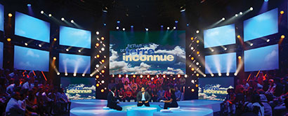 French TV LD David Seligmann-Forest used more than 100 Robe moving lights - LEDWash 300 and 600s, LEDBeam 100s and MMX Spots - for Retour de Terre Inconnue