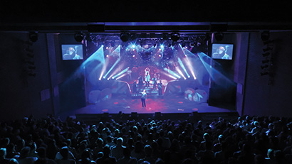 Pepper 25 at the Centenary Theatre in Berkhamsted School got an assist from Clay Paky and Ambersphere along with LD Andy Mahaffey and Light Smith in Tring, UK