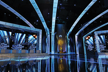 Allen Branton lit Atlantic City, NJ’s Boardwalk Hall for the 2014 Miss America Beauty Pageant with Clay Paky Sharpy and Sharpy Wash fixtures from Atomic Lighting in Lititz, PA.