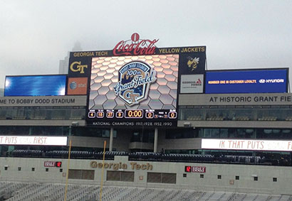 Georgia Tech's Bobby Dodd Stadium at Grant Field was updated with Panasonic LED gear.