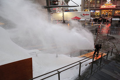 MagicSnow produced more than 100 tons of real snow despite 80 degree weather for an episode of the ABC reality show, The Bachelor.