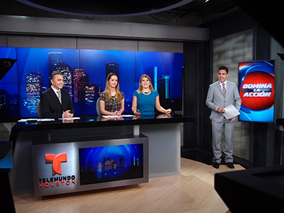 Houston's KTMD-TV News Studio Lit with RJ TIBO LED 533 75W LED Fixtures