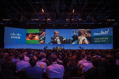 XL Video Supplies Projection for Cisco Live 2014 in Milan, photo by Sean Ebsworth