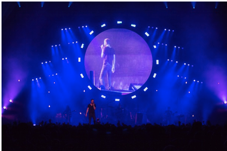 Imagine Dragons LD Nook Schoenfeld included Elation Professional’s compact Rayzor Q7 LED moving head in the rig for the alt rock band’s current “Into the Night” arena tour.