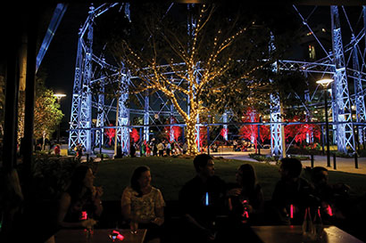 LD Heath Williamson collaborated with Jono Perry, technical director of the Brisbane Festival, on a lighting installation at the heritage-listed Newstead Gas Ring in Brisbane, Australia. Photo by Heath Williamson