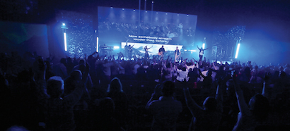 Chauvet PVP 57 video wall panels are used at City Church in New Orleans