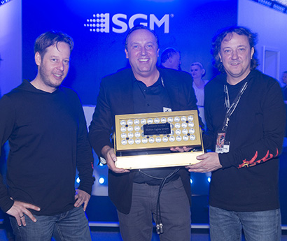 Pictured here, from left, are Thorsten Sattler (SGM Deutschland), Hans Günter Dünkel (Motion Light) and Michael Herweg (SGM Deutschland).