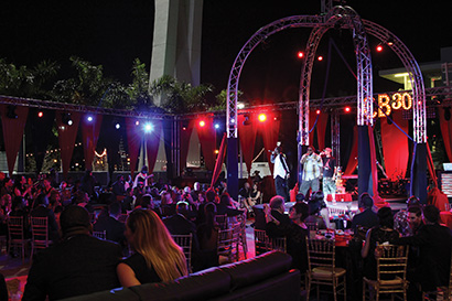 LD Dan Cohen of UpLyte used 168 Chauvet Professional fixtures for Chris Bosh’s 30th birthday party