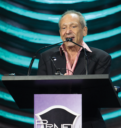 Mo Morrison, the inaugural inductee in the Parnelli Hall of Fame, receiving the honor for lifetime achievement on Nov. 23, 2013.