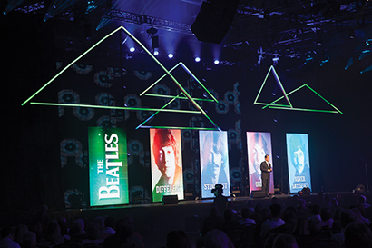 For a mid-March conference attended by more than 3,400 Berkshire Hathaway HomeServices agents and brokers (including former Prudential realtors) and coordinated by Corporate Magic, the AV setup included five rolling GV10mm carbon fiber LED panels (each 6’7” x 9’10”) from GoVision LP