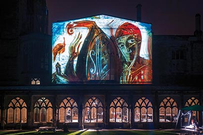 Durham Cathedral Hosts Projected AniMotion Show. Photo by Douglas Robertson