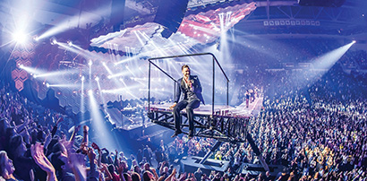 LD Nick Whitehouse, currently out on the road for a year long tour with Justin Timberlake, included fixtures from Philips Vari-Lite's VL3000 range. Tour photo by Ralph Larmann