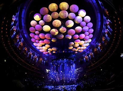 Ben Miles, of Mixed Emotions, London, used four Ai S8 Media servers to map the RAH mushrooms for the Coldplay show.