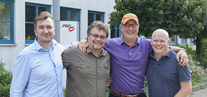 The PRG Nocturne team in the UK includes, from left, Stefaan Michels, Mark O'Herlihy, Bob Brigham and Rich Rowley.