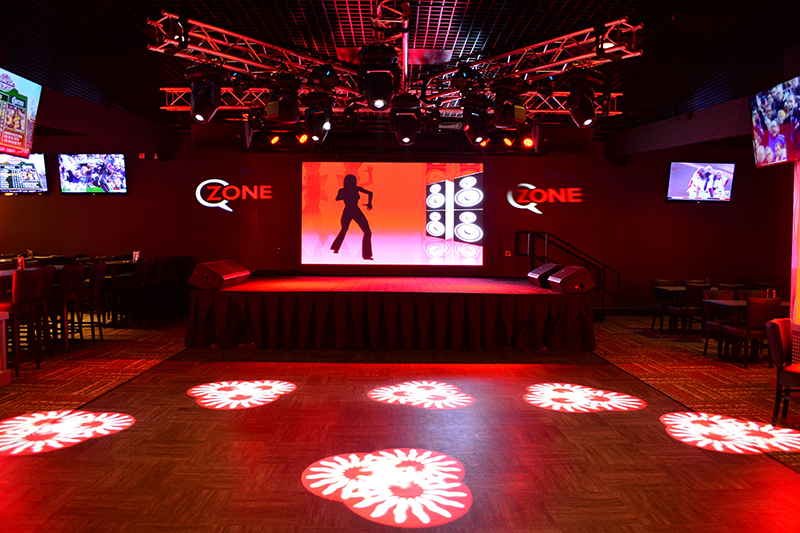 Qzone at Quil Ceda Creek Casino equipped with elation lighting, video gear. Photos by Agility AVL