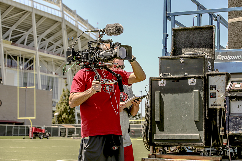 On site at Levi’s Stadium with Sony’s F55 4K camera. The new home for the 49ers opened July 17.