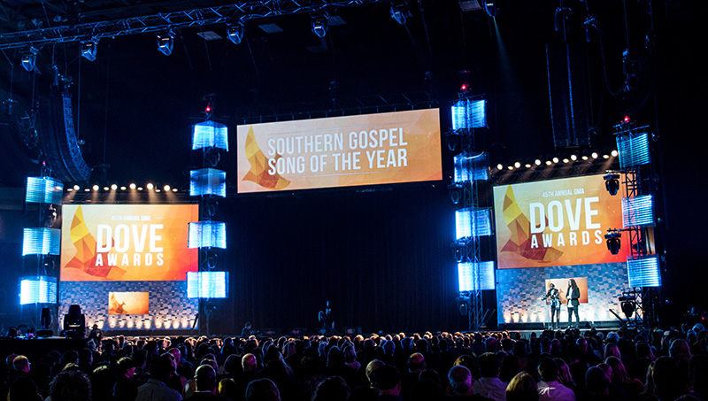 For the 45th annual Dove Awards held at Lipscomb University, the Gospel Music Association partnered with Elite Multimedia Productions to provide all of the video aspects for a diverse lineup of gospel and Christian music artists.