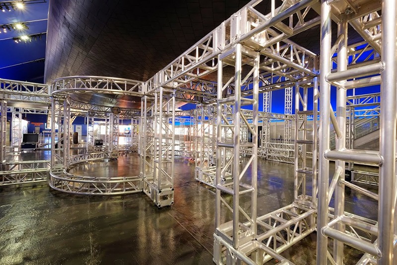 Generico supported the Hubble @ 25 exhibit at the Intrepid Sea, Air & Space Museum with 300 pieces of truss.