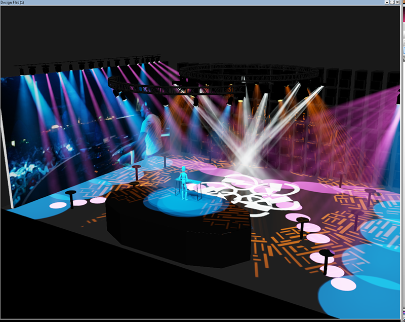 The virtual working environment created by wysiwyg for lighting pre-viz...