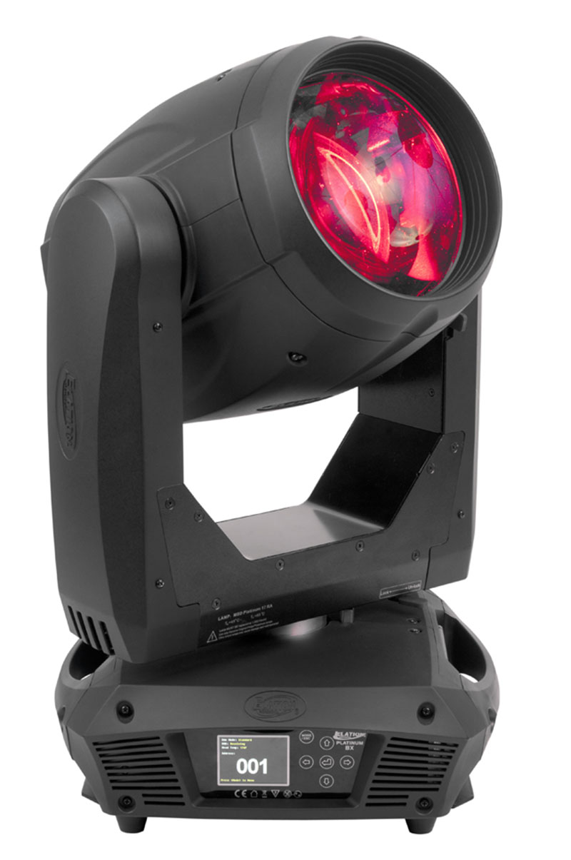 The Platinum BX fixture from Elation features a Philips MSD Platinum 17RA 350W lamp and new wide lens optics designed with a thicker beam look in mind.