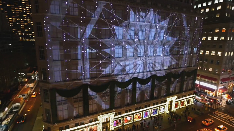 Visual Interplay Adds Holiday Sparkle to Saks Fifth Avenue Exterior