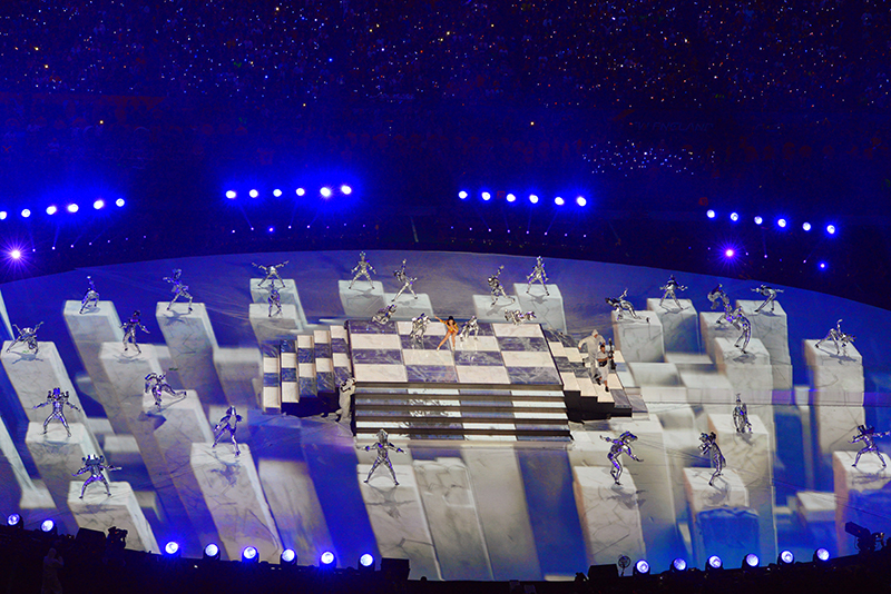 Super Bowl XLIX Halftime Show photo by Brad Duns, courtesy ACT Lighting and Clay Paky